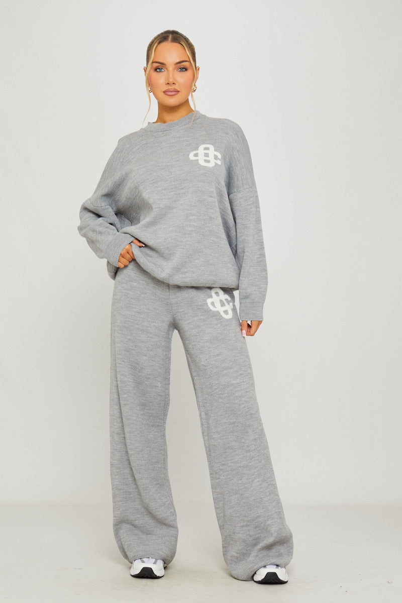 Valantomode | Cozy Light Grey Oversized Sweater & Joggers Set