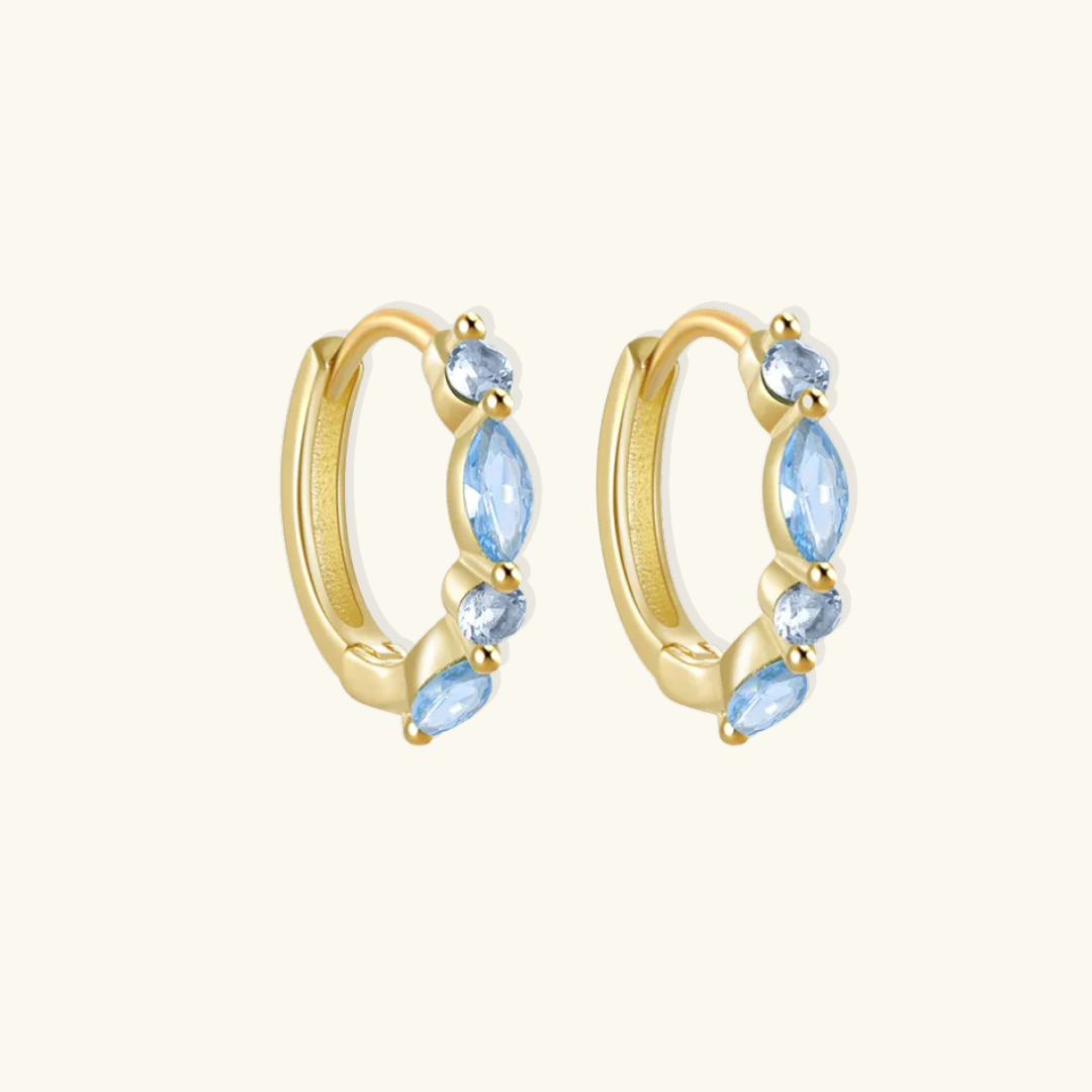 Valantomode | S925 Sterling Silver Plated Hoop Earrings with Marquise-Cut Refractive Assets