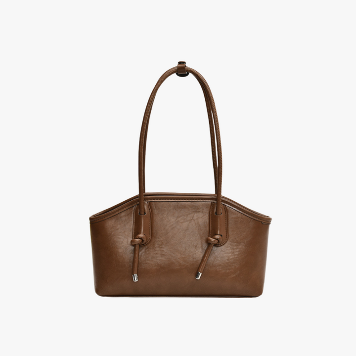 Valantomode | Aria Archival Baguette – Premium Vegan Leather Slim Shoulder Bag with Silver-Tone Accents