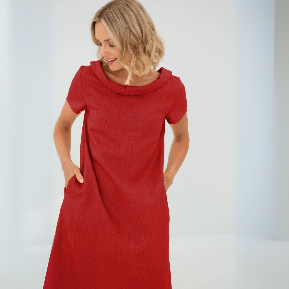 Valantomode | Stylish Linen Dress with Pockets for Everyday Wear