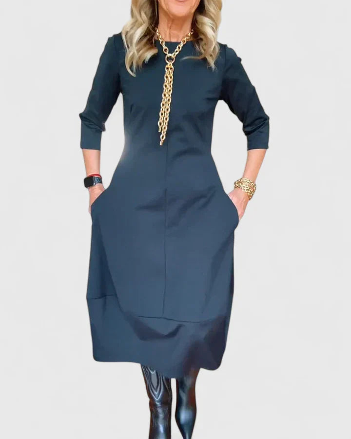 Valantomode | Stylish Midi Dress for Effortless Chic Daytime Looks
