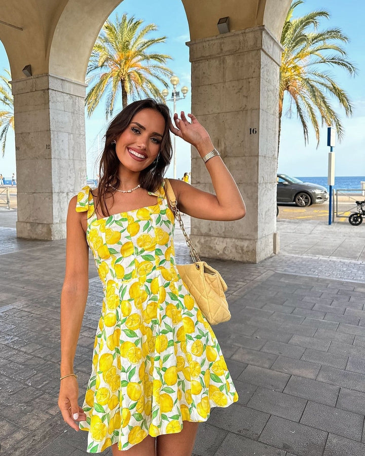 Valantomode | Stunning Lime Print Summer Dress for Your Wardrobe