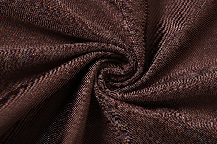 Valantomode | Chic Brown High Neck Ruched Mini Dress for Effortless Style