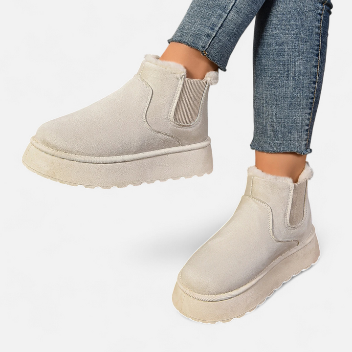 Valantomode | Women’s Short Plush Platform Ankle Boots