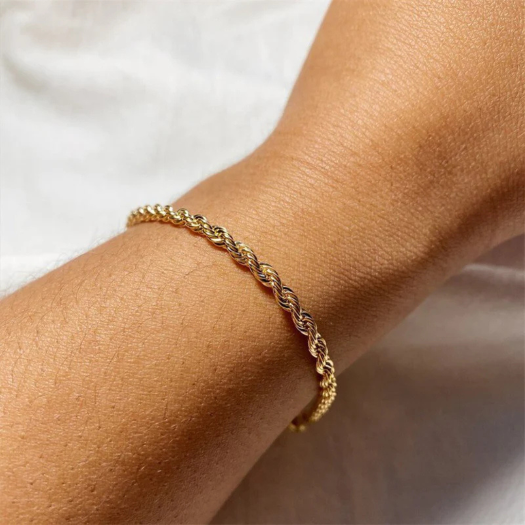 Valantomode | Plated Silvia Rope Bracelet with Helical Torsion Architecture