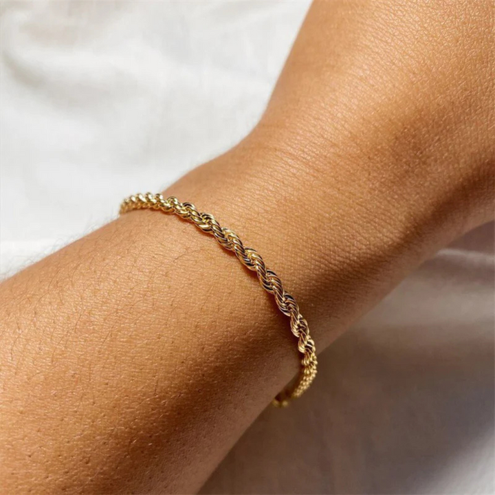 Valantomode | Plated Silvia Rope Bracelet with Helical Torsion Architecture