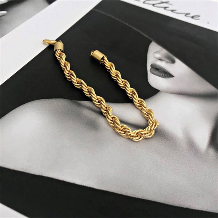 Valantomode | Plated Silvia Rope Bracelet with Helical Torsion Architecture