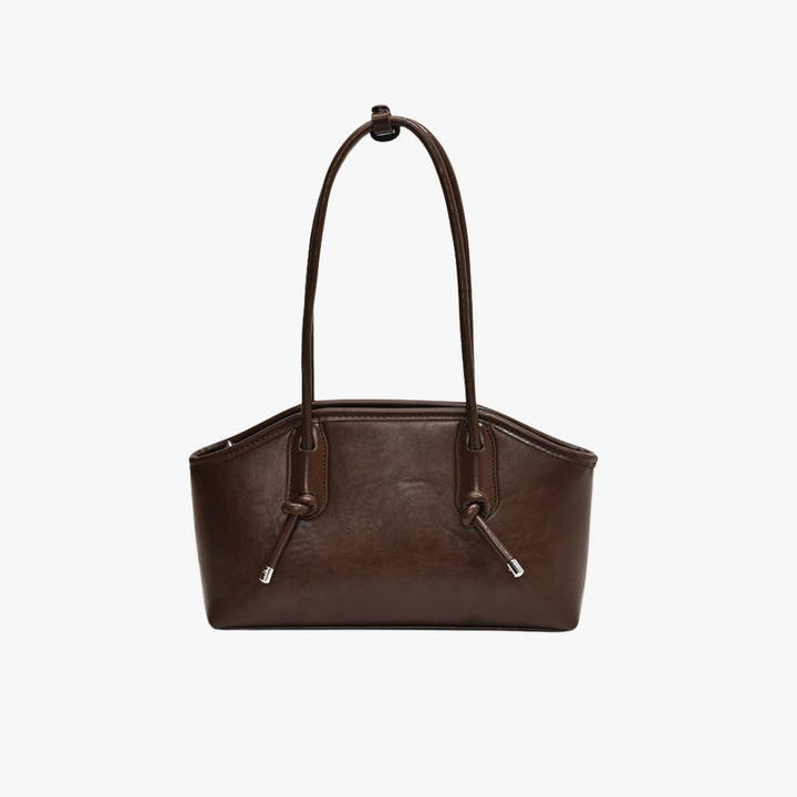 Valantomode | Aria Archival Baguette – Premium Vegan Leather Slim Shoulder Bag with Silver-Tone Accents