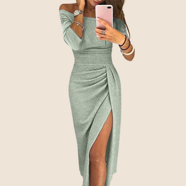 Valantomode | Chic Off Shoulder Dress for Effortless Elegance