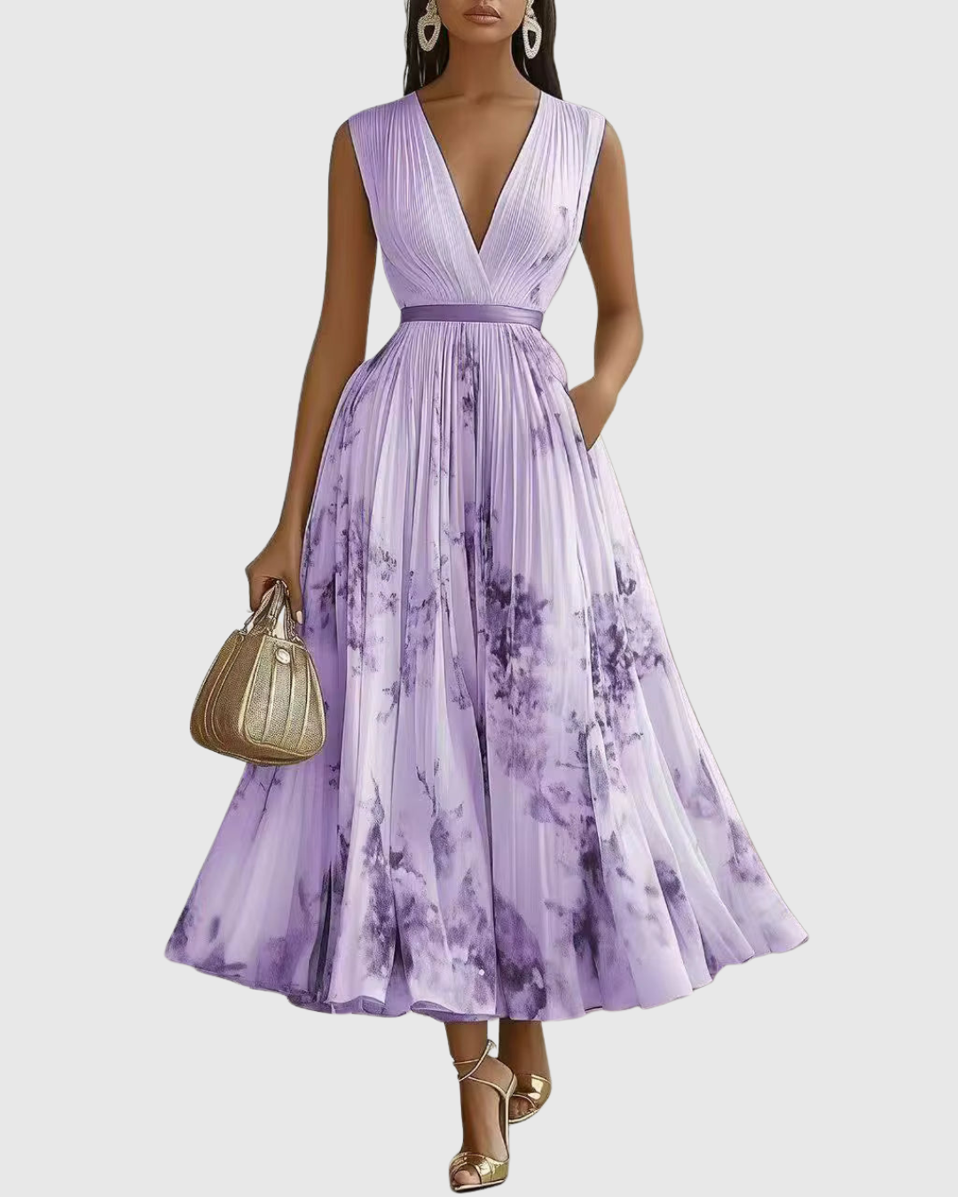 Valantomode | Stylish Pleated Maxi Dress for Effortless Elegance