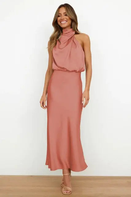 Valantomode | Elegant Cowl Neck Cocktail Dress for Stylish Nights