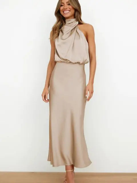 Valantomode | Elegant Cowl Neck Cocktail Dress for Stylish Nights