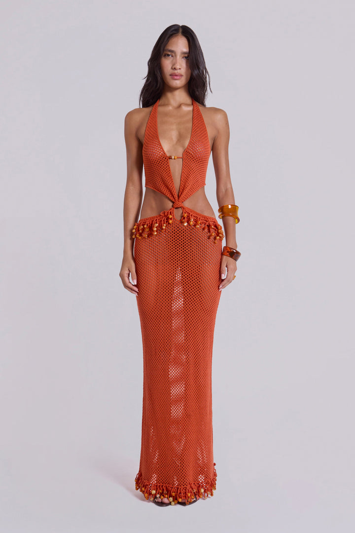 Valantomode | Chic Beaded Maxi Dress for Boho Style Lovers
