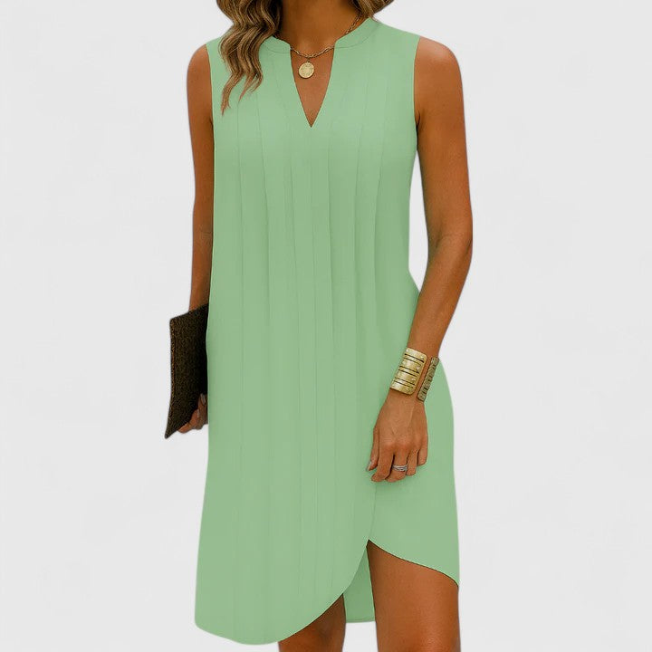 Valantomode | Flattering V-Neck Dress for Effortless Elegance