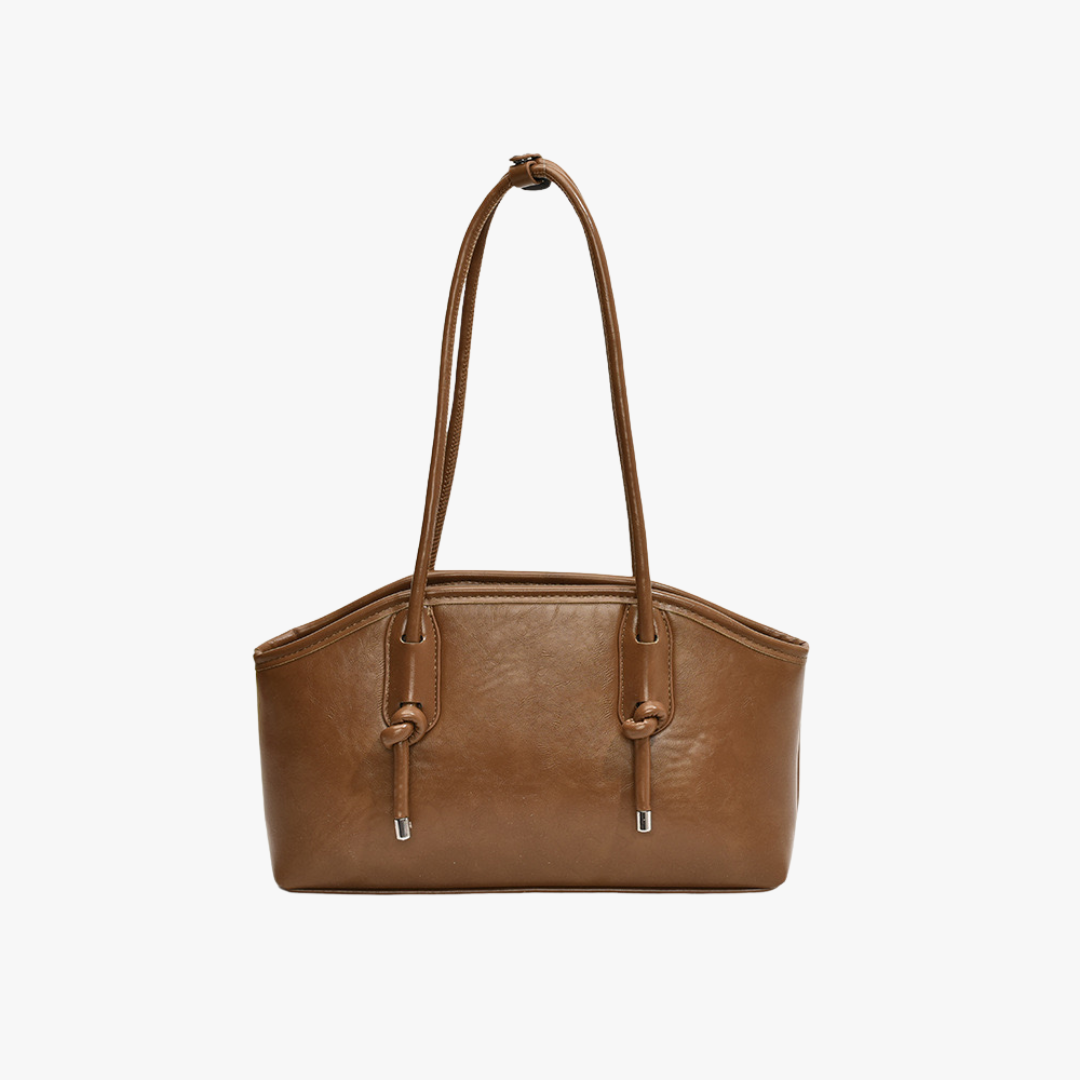 Valantomode | Aria Archival Baguette – Premium Vegan Leather Slim Shoulder Bag with Silver-Tone Accents