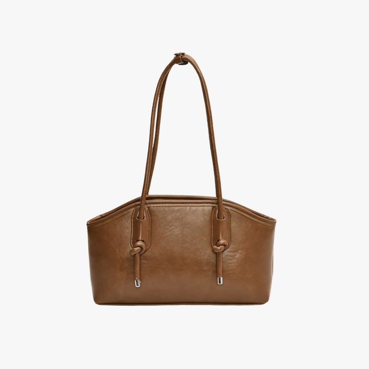 Valantomode | Aria Archival Baguette – Premium Vegan Leather Slim Shoulder Bag with Silver-Tone Accents