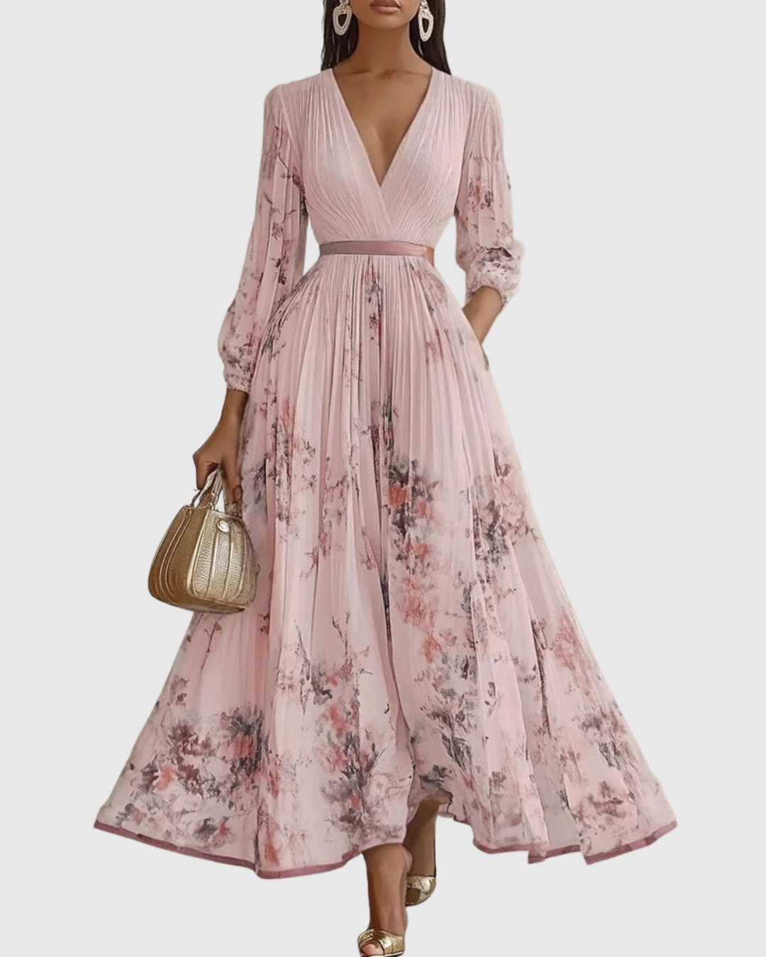 Valantomode | Stylish Pleated Maxi Dress for Effortless Elegance