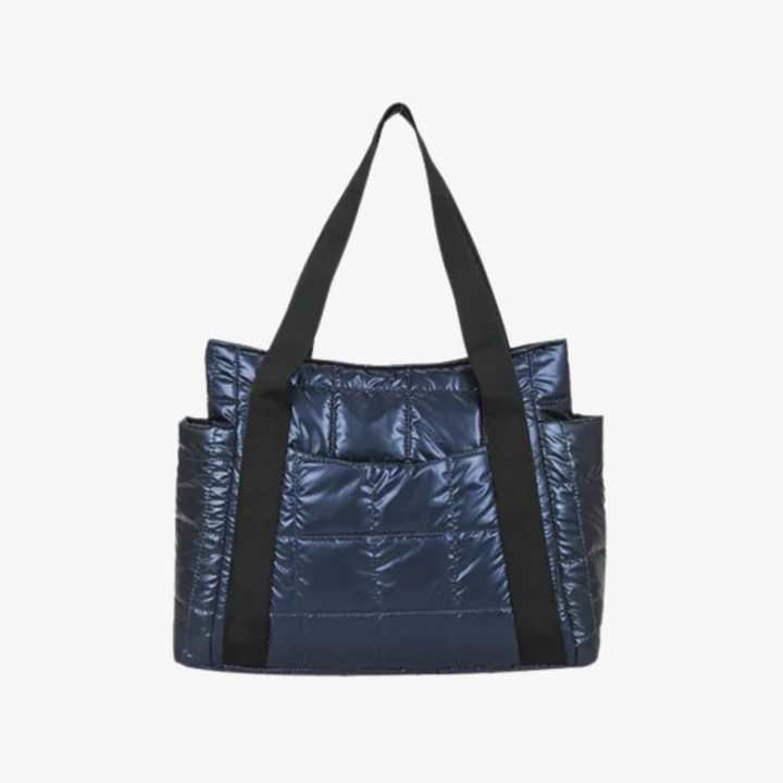 Valantomode | The Satin Aegis Logistics – Women's Premium Quilted High-Glow Tote Bag
