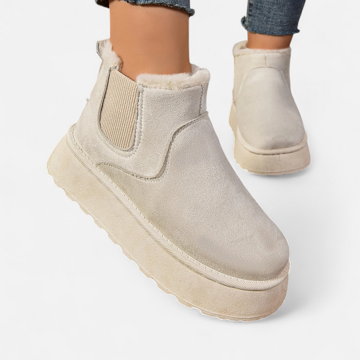 Valantomode | Women’s Short Plush Platform Ankle Boots