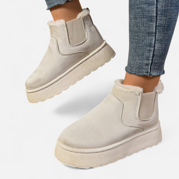Valantomode | Women’s Short Plush Platform Ankle Boots