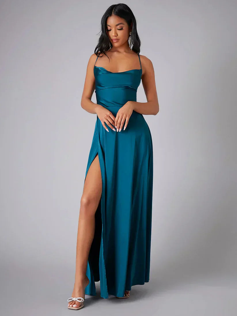 Valantomode | Gorgeous Satin Maxi Dress for Effortless Elegance