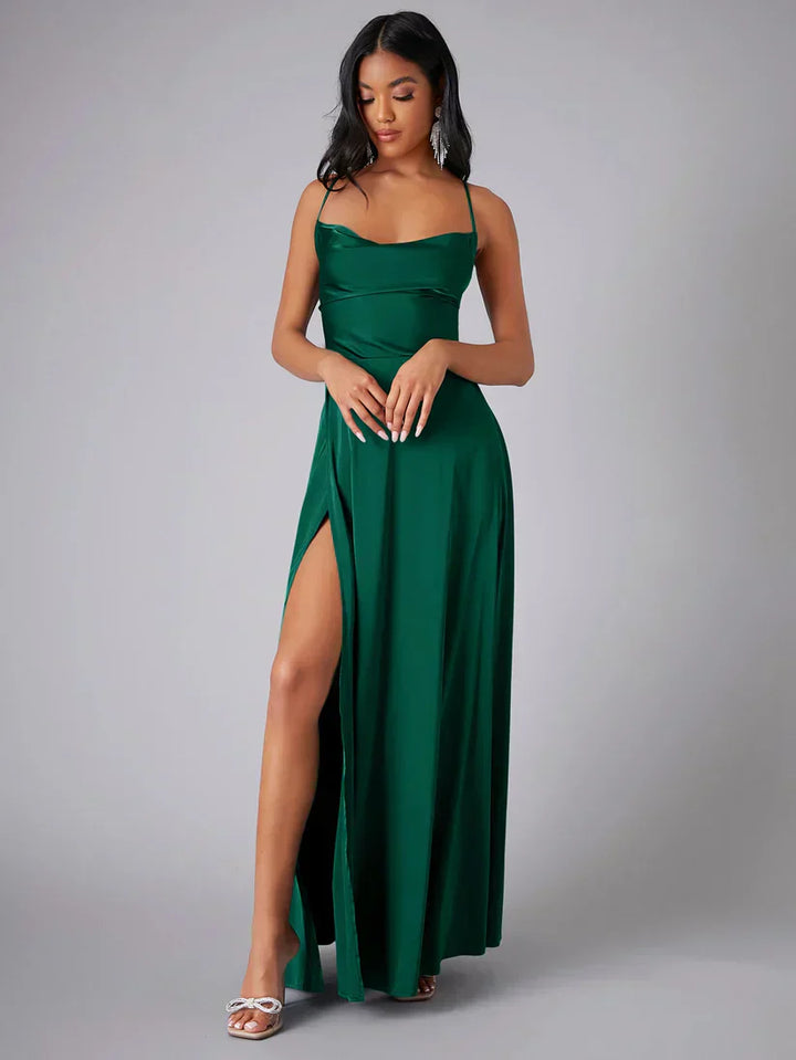 Valantomode | Gorgeous Satin Maxi Dress for Effortless Elegance