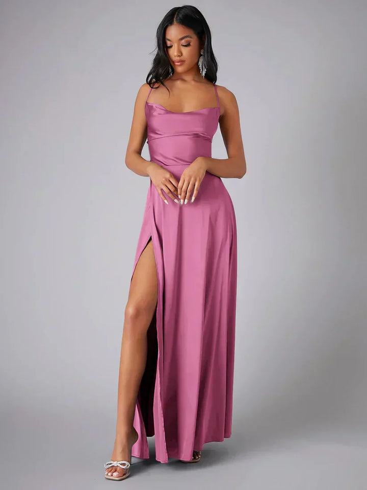 Valantomode | Gorgeous Satin Maxi Dress for Effortless Elegance