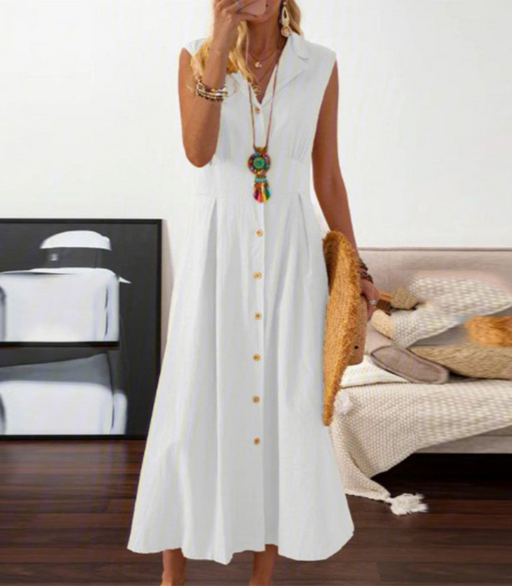 Valantomode | Chic Strapless Dress for Warm Summer Days