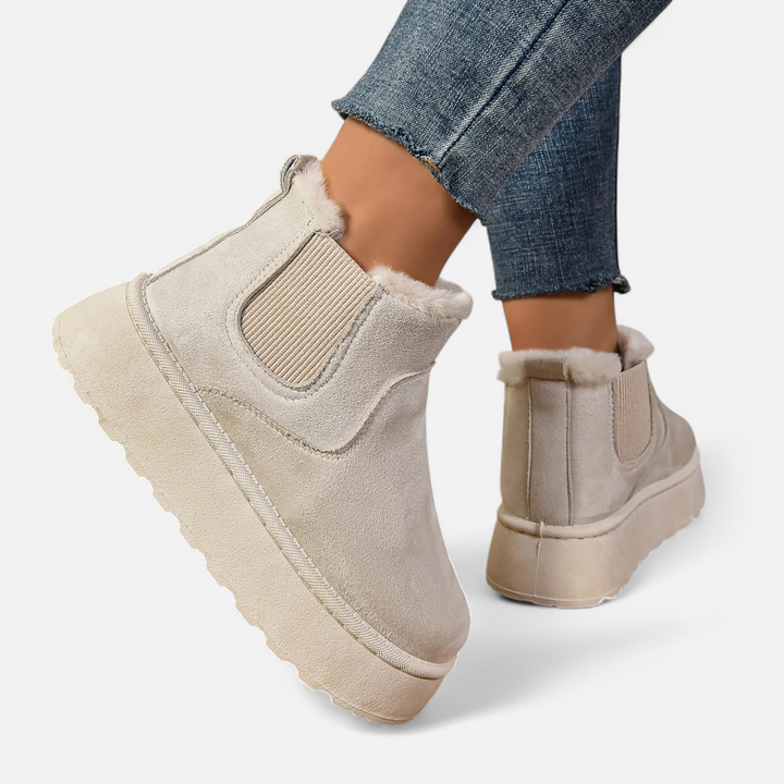 Valantomode | Women’s Short Plush Platform Ankle Boots