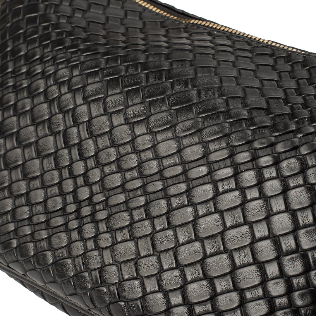 Valantomode | The Tesla Interlace Garrison – Women's Premium Braided Vegan Leather Half-Moon Handbag