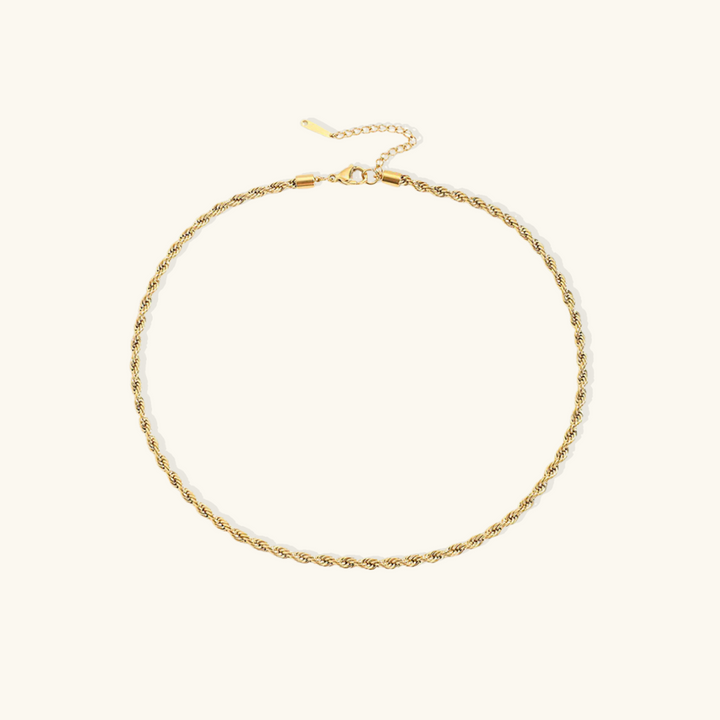 Valantomode | Gold Plated Helical Rope Necklace for Women