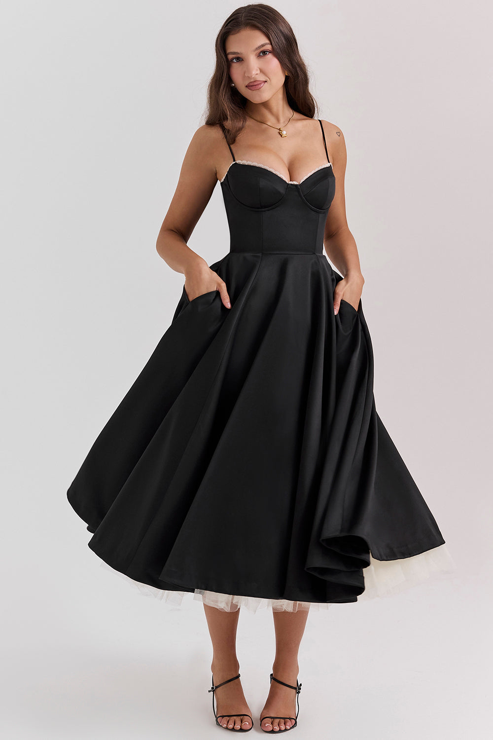 Valantomode | Elegant Pink Midi Dress for Women's Cocktail Parties