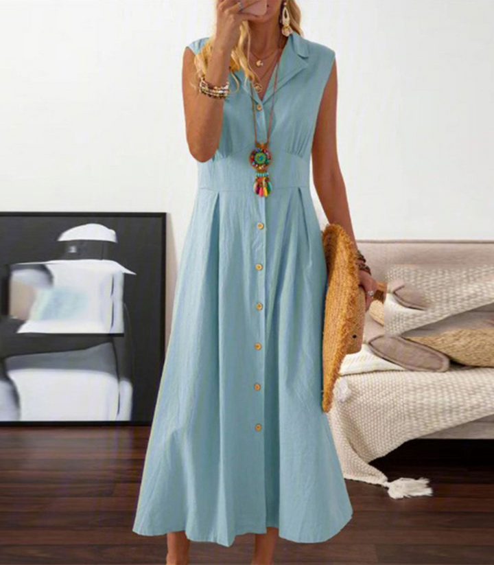 Valantomode | Chic Strapless Dress for Warm Summer Days
