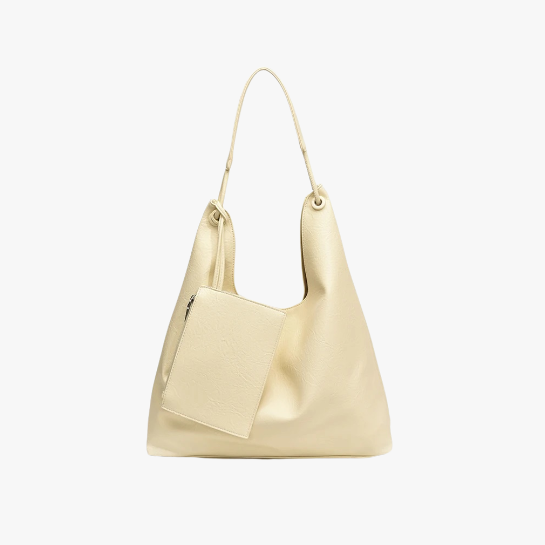 Valantomode | Aria Vertical Slouch – Premium Vegan Leather Oversized Tote with Modular Pouch