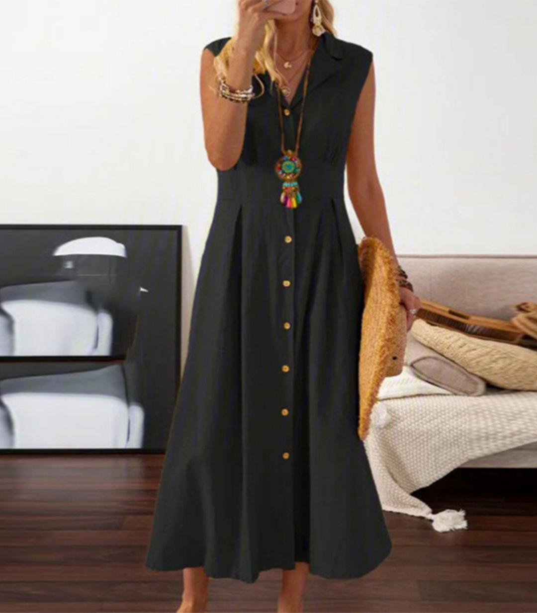 Valantomode | Chic Strapless Dress for Warm Summer Days