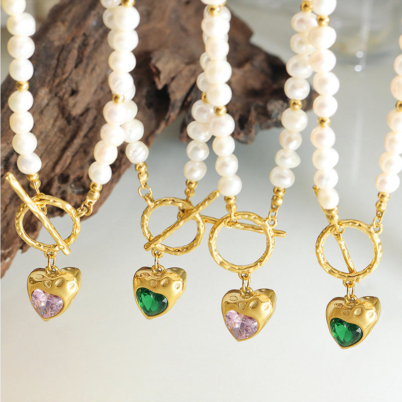 Valantomode | Plated Pearl Pendant Necklace for Women