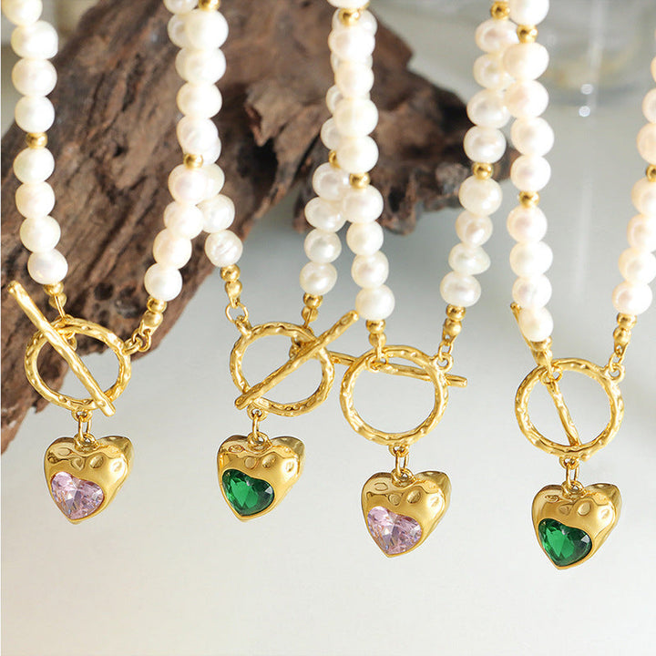 Valantomode | Plated Pearl Pendant Necklace for Women