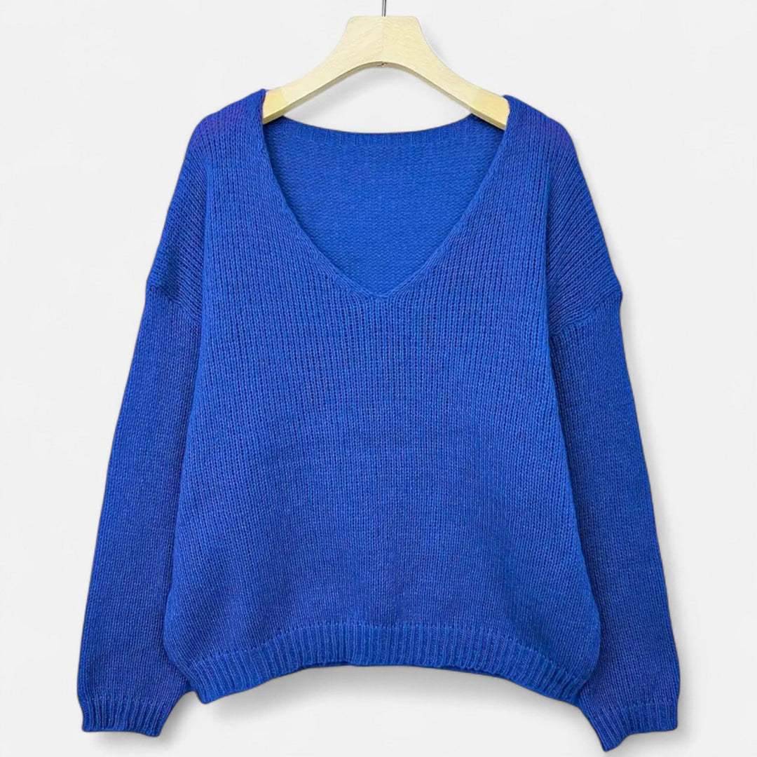 Valantomode | Women’s V-Neck Pullover Sweater – Essential Metropolitan Knitwear
