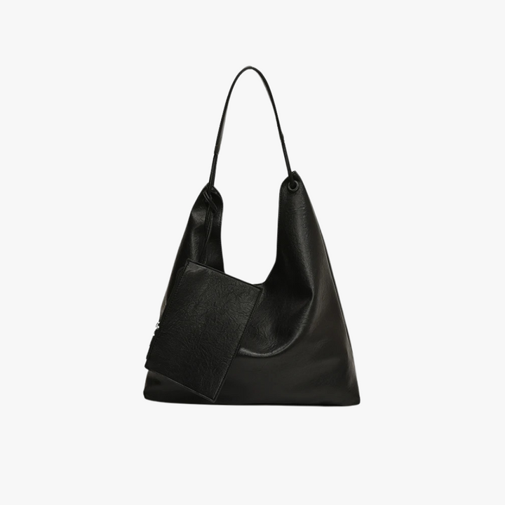 Valantomode | Aria Vertical Slouch – Premium Vegan Leather Oversized Tote with Modular Pouch