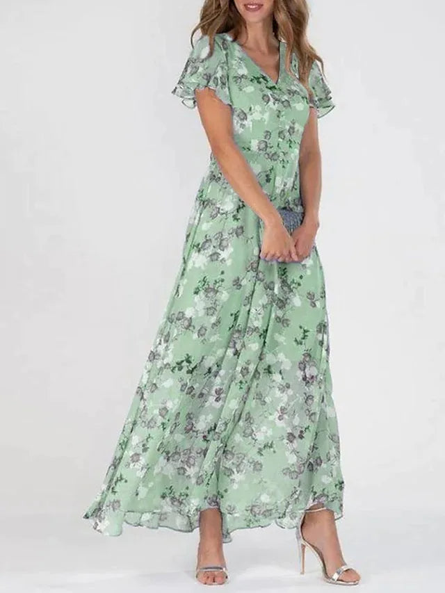 Valantomode | Chic Floral Maxi Dress for Women - Elegant Style