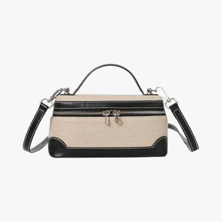 Valantomode | Odyssey Micro-Contour – Premium Two-Tone Canvas & Vegan Leather Mini Crossbody Bag