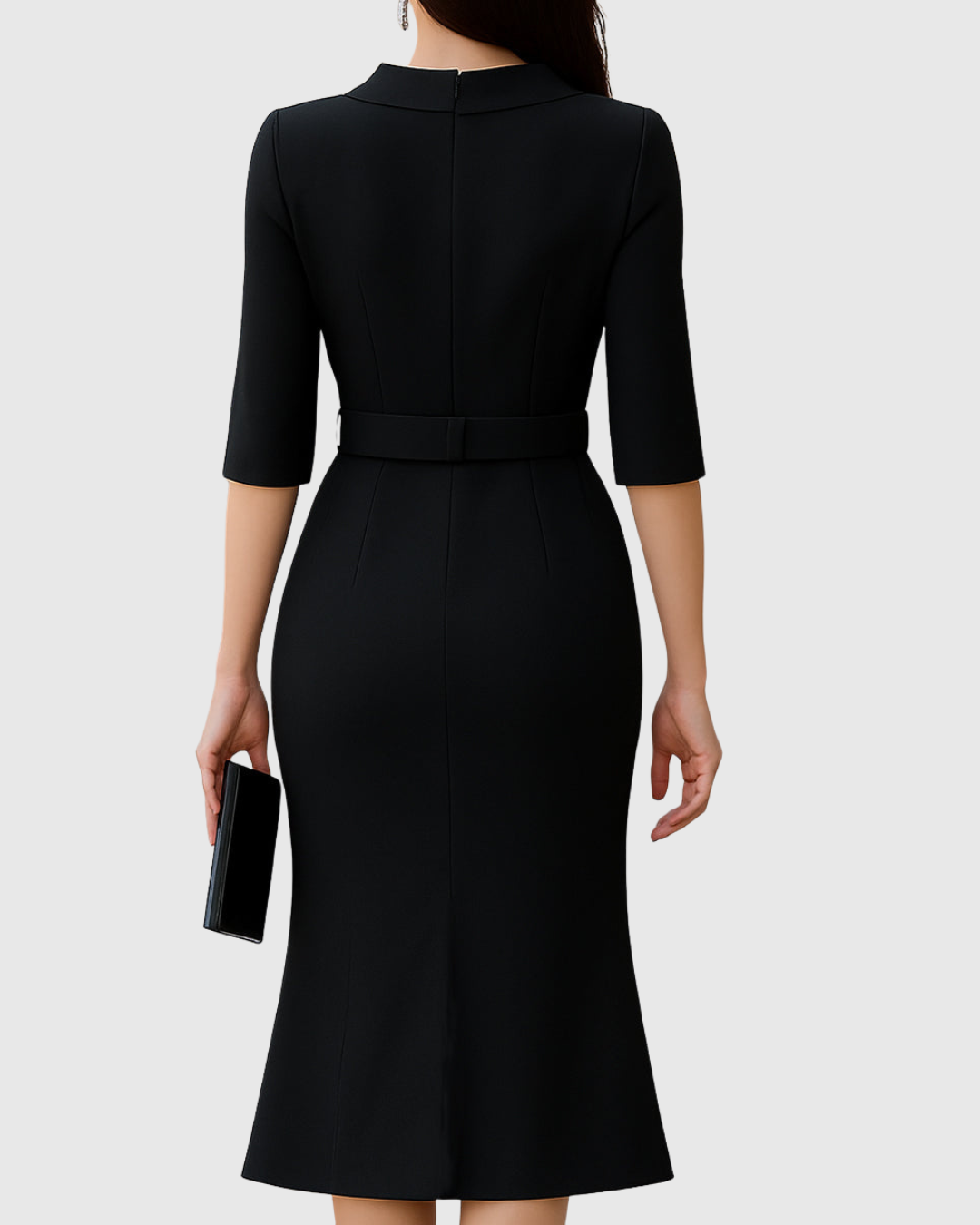 Valantomode | Timeless Black Midi Dress for Every Occasion