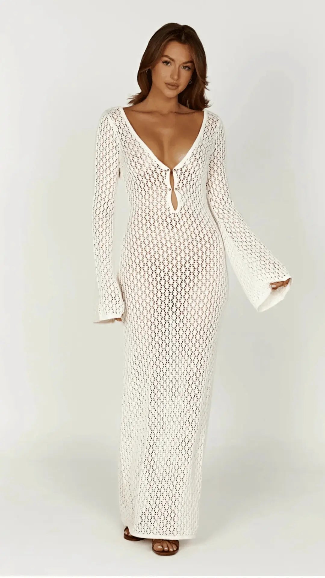 Valantomode | Chic Back Cutout Maxi Dress for Summer Soirees