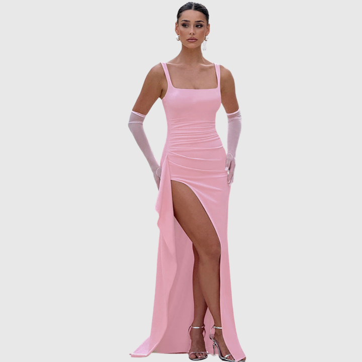 Valantomode | Stunning Open Back Maxi Dress for Formal Events