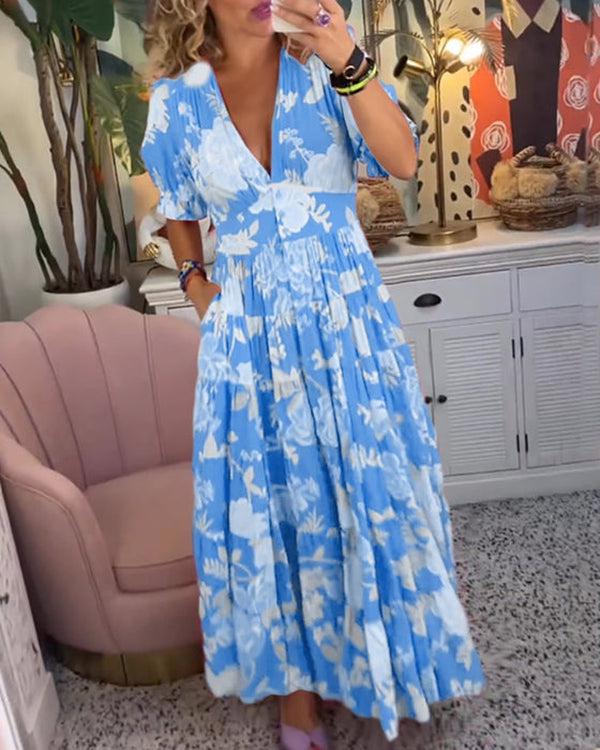 Valantomode | Dress with Vibrant Floral Pattern