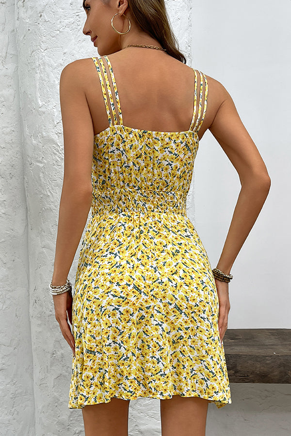 Valantomode | Chic Floral Sleeveless Mini Dress for Effortless Style