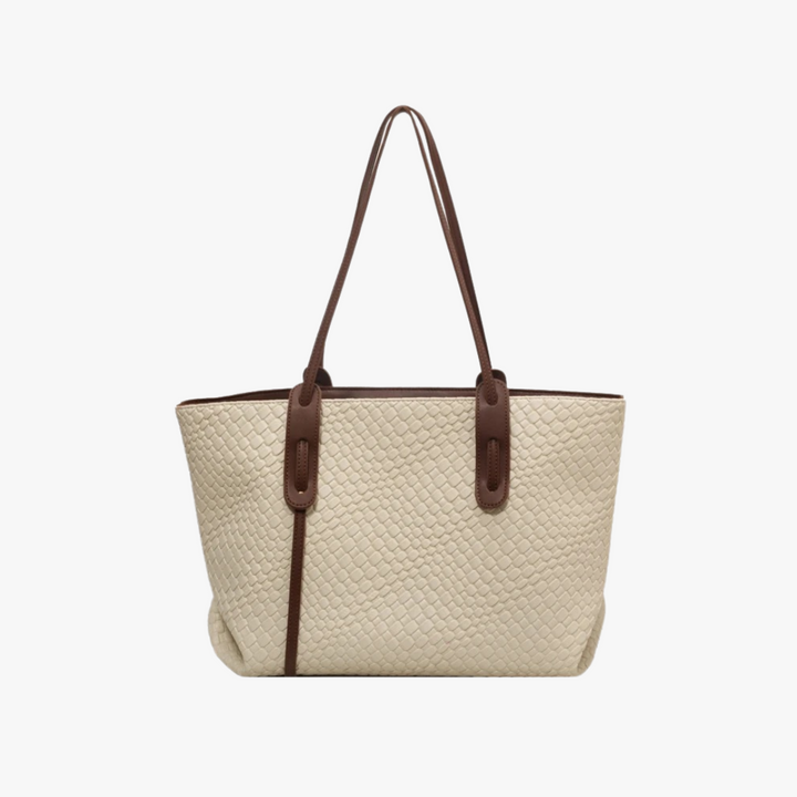 Valantomode | The Veridian Lattice Executive – Women's Premium Woven Vegan Leather Business Tote