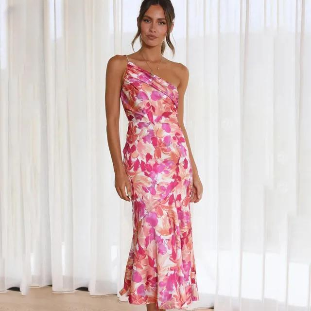 Valantomode | Chic Floral Midi Dress for Celebrations and Parties