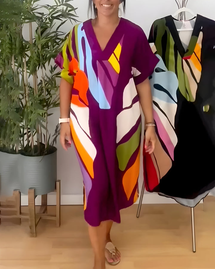 Valantomode | Dress with Abstract Print