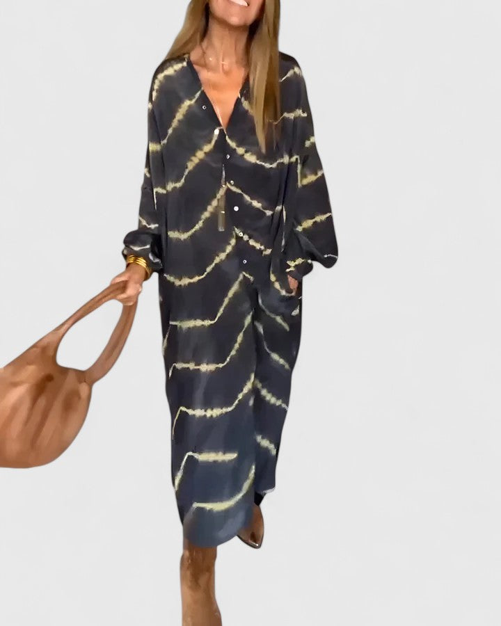 Valantomode | Stylish Bohemian Striped Maxi Dress for Effortless Summer Fashion
